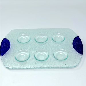 Dansk Fire And Light Textured glass egg holder‎ 6 eggs